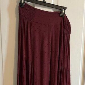 Easel Swiss Dot Flowy Ruffle Pants, S, NEW